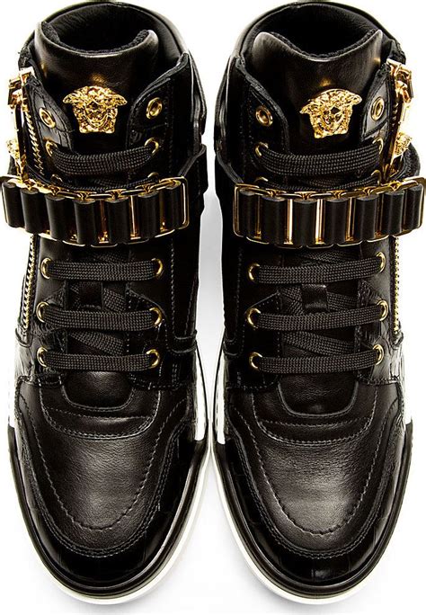 versace black top|high top versace shoes.